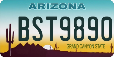 AZ license plate BST9890