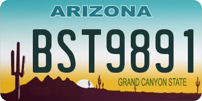 AZ license plate BST9891