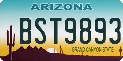 AZ license plate BST9893