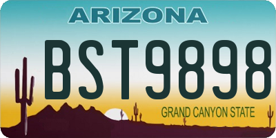 AZ license plate BST9898