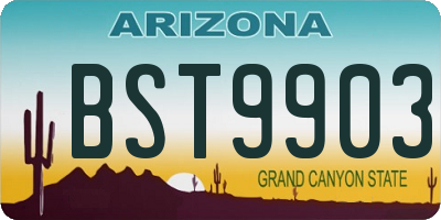 AZ license plate BST9903