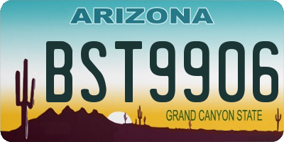 AZ license plate BST9906