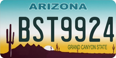 AZ license plate BST9924