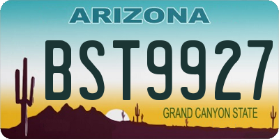 AZ license plate BST9927