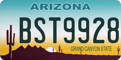 AZ license plate BST9928