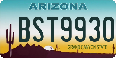 AZ license plate BST9930