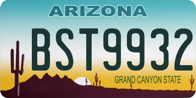 AZ license plate BST9932