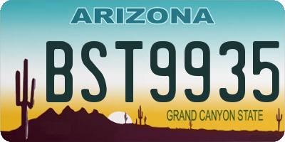 AZ license plate BST9935