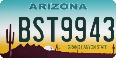AZ license plate BST9943
