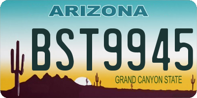AZ license plate BST9945