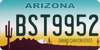 AZ license plate BST9952