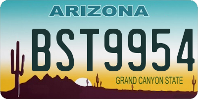 AZ license plate BST9954