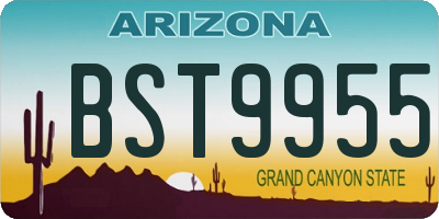 AZ license plate BST9955