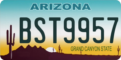 AZ license plate BST9957