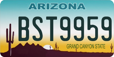 AZ license plate BST9959