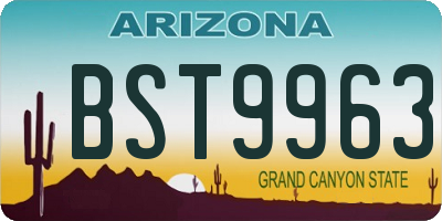 AZ license plate BST9963