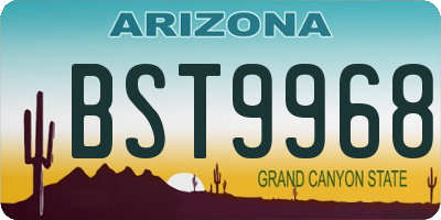 AZ license plate BST9968