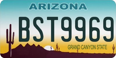 AZ license plate BST9969