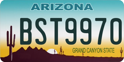 AZ license plate BST9970