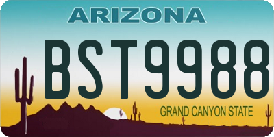 AZ license plate BST9988
