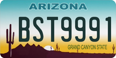 AZ license plate BST9991