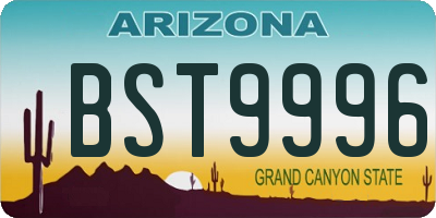 AZ license plate BST9996