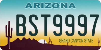 AZ license plate BST9997