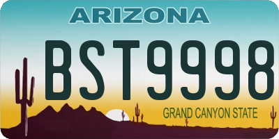 AZ license plate BST9998