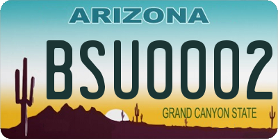AZ license plate BSU0002