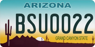 AZ license plate BSU0022