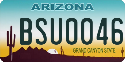 AZ license plate BSU0046