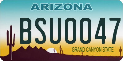 AZ license plate BSU0047