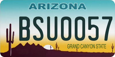 AZ license plate BSU0057