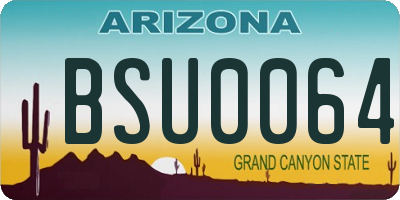 AZ license plate BSU0064