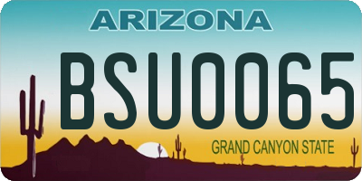 AZ license plate BSU0065