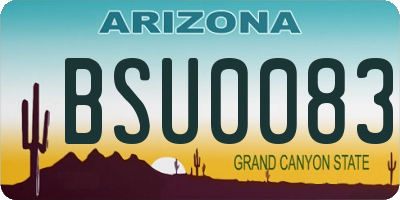 AZ license plate BSU0083