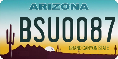 AZ license plate BSU0087