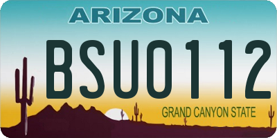 AZ license plate BSU0112