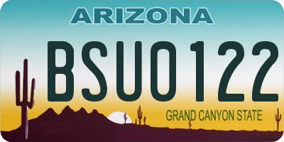 AZ license plate BSU0122