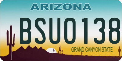 AZ license plate BSU0138