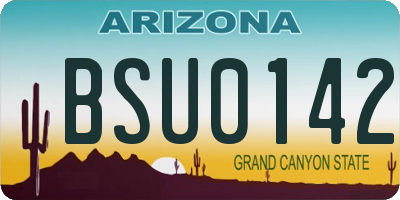 AZ license plate BSU0142