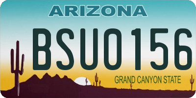 AZ license plate BSU0156