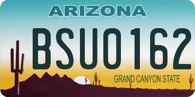 AZ license plate BSU0162