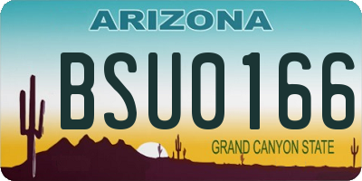 AZ license plate BSU0166