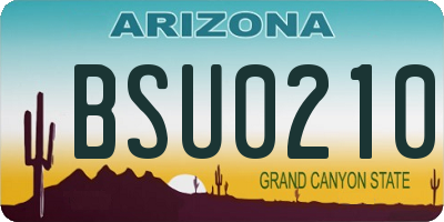 AZ license plate BSU0210