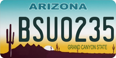 AZ license plate BSU0235