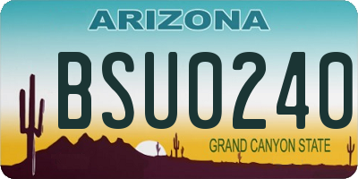 AZ license plate BSU0240