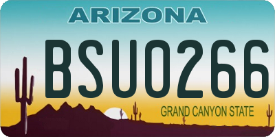 AZ license plate BSU0266
