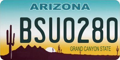 AZ license plate BSU0280