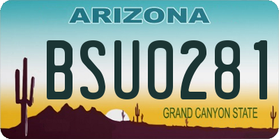 AZ license plate BSU0281